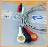 Din Style Safety ECG Leadwires 3 Leads,Grabber,AHA,L=0.7M