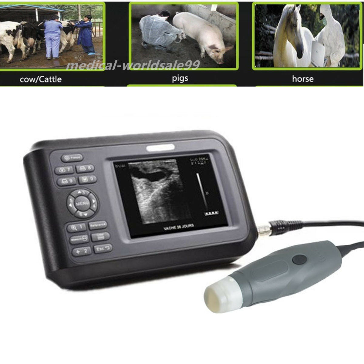 Vet Ultrasound Scanner Machine For Farm Animals Diagnostic System 3.5Mhz Probe DIAGNOSTIC ULTRASOUND MACHINES FOR SALE