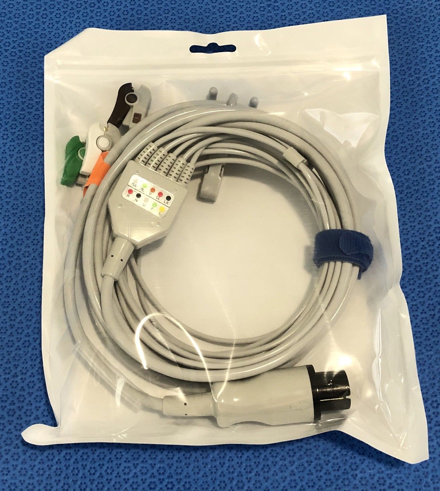 ECG EKG Cable 6 Pin 5 Leads Grabber AHA - Same Day Shipping - US Located DIAGNOSTIC ULTRASOUND MACHINES FOR SALE