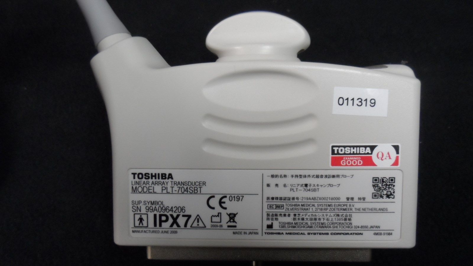 Toshiba Aplio PLT-704SBT Ultrasound Transducer Probe - 60 Day Warranty DIAGNOSTIC ULTRASOUND MACHINES FOR SALE