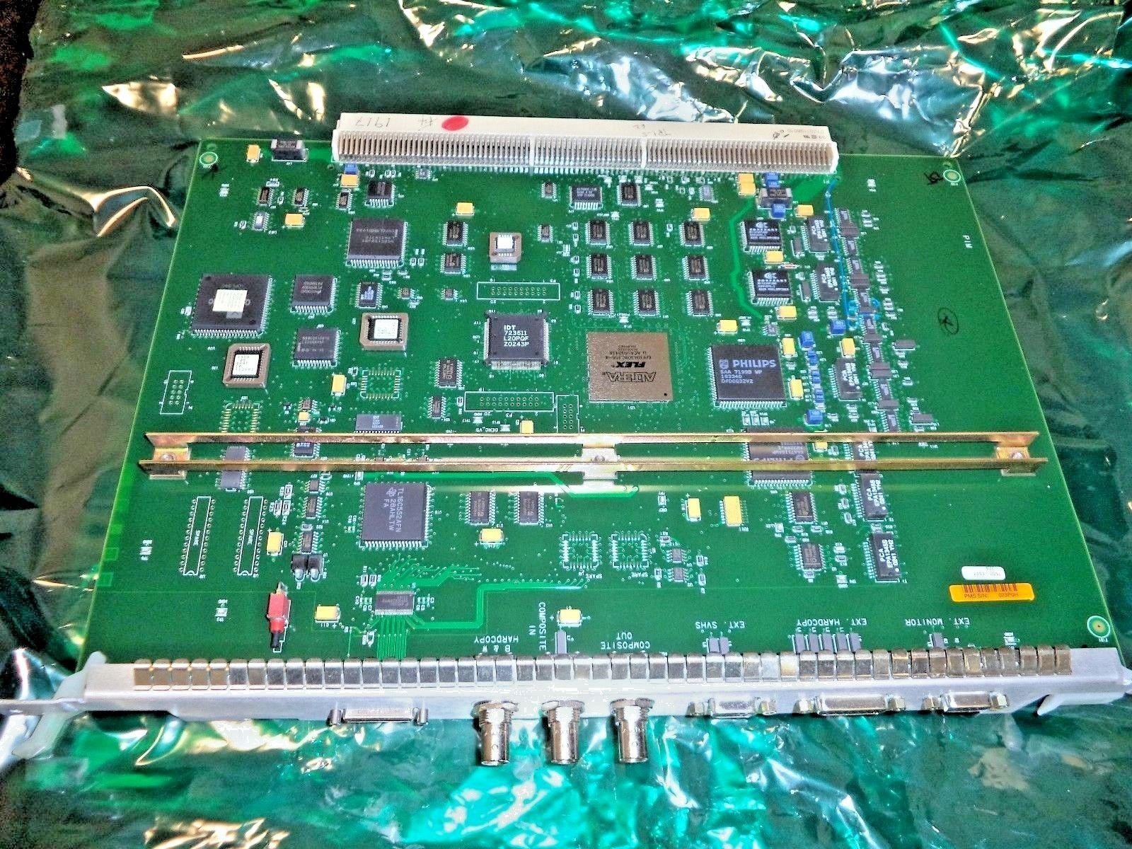 a close up of a computer motherboard on a plastic bag