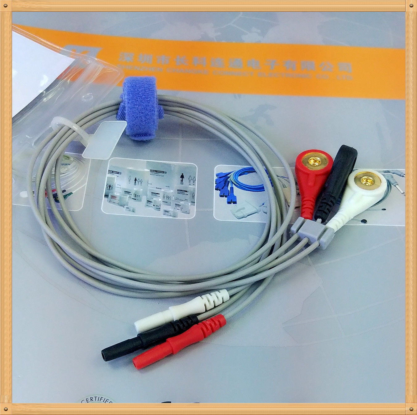 Din Style Safety ECG Leadwires 3 Leads,Grabber,AHA,L=0.7M DIAGNOSTIC ULTRASOUND MACHINES FOR SALE