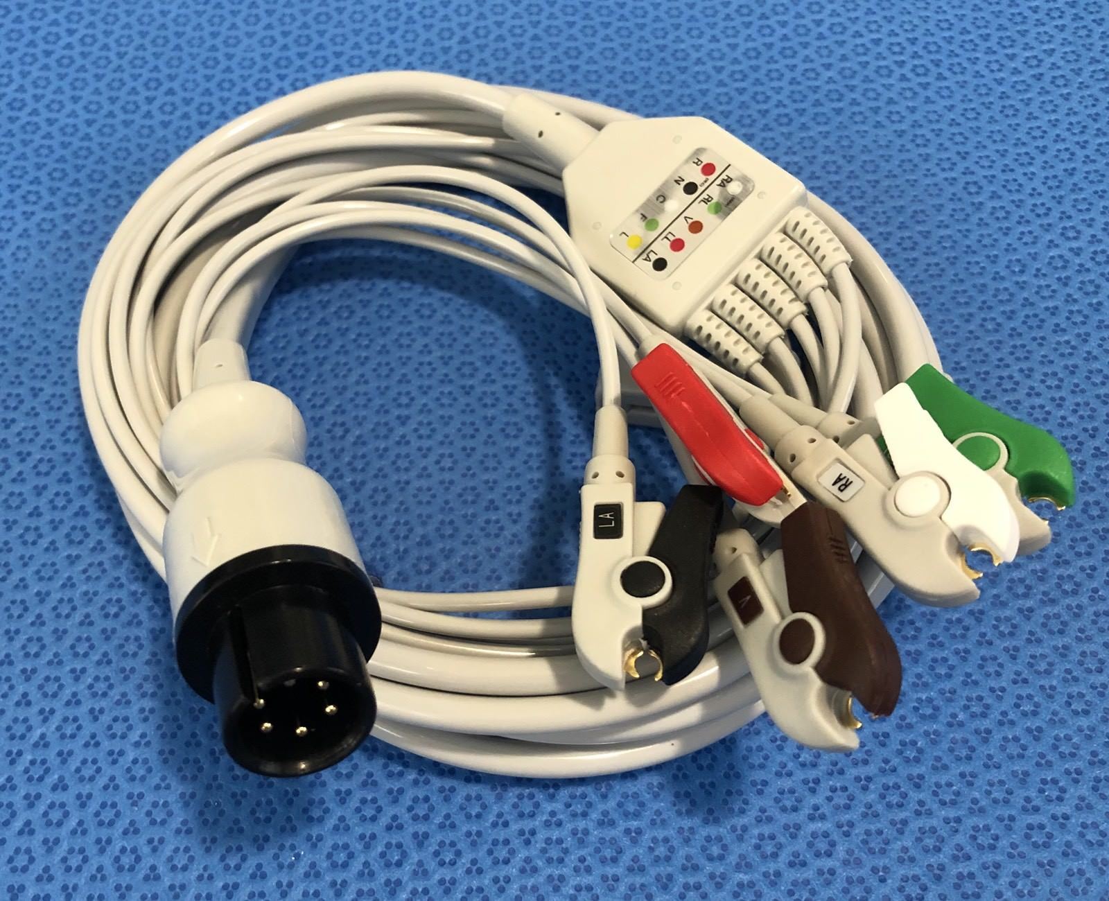 ECG EKG Cable 6 Pin 5 Leads Grabber AHA - Same Day Shipping - US Located DIAGNOSTIC ULTRASOUND MACHINES FOR SALE