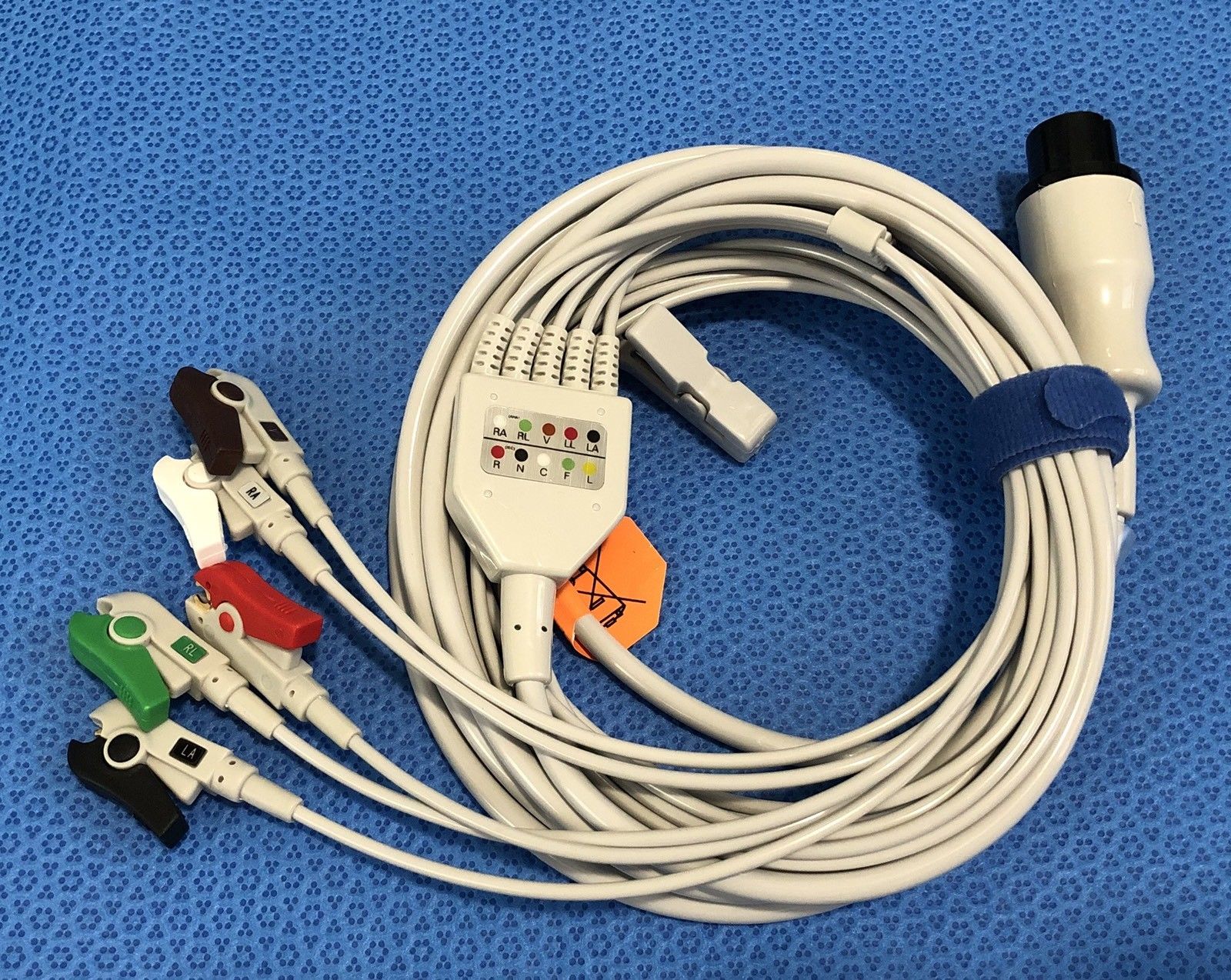 ECG EKG Cable 6 Pin 5 Leads Grabber AHA - Same Day Shipping - US Located DIAGNOSTIC ULTRASOUND MACHINES FOR SALE