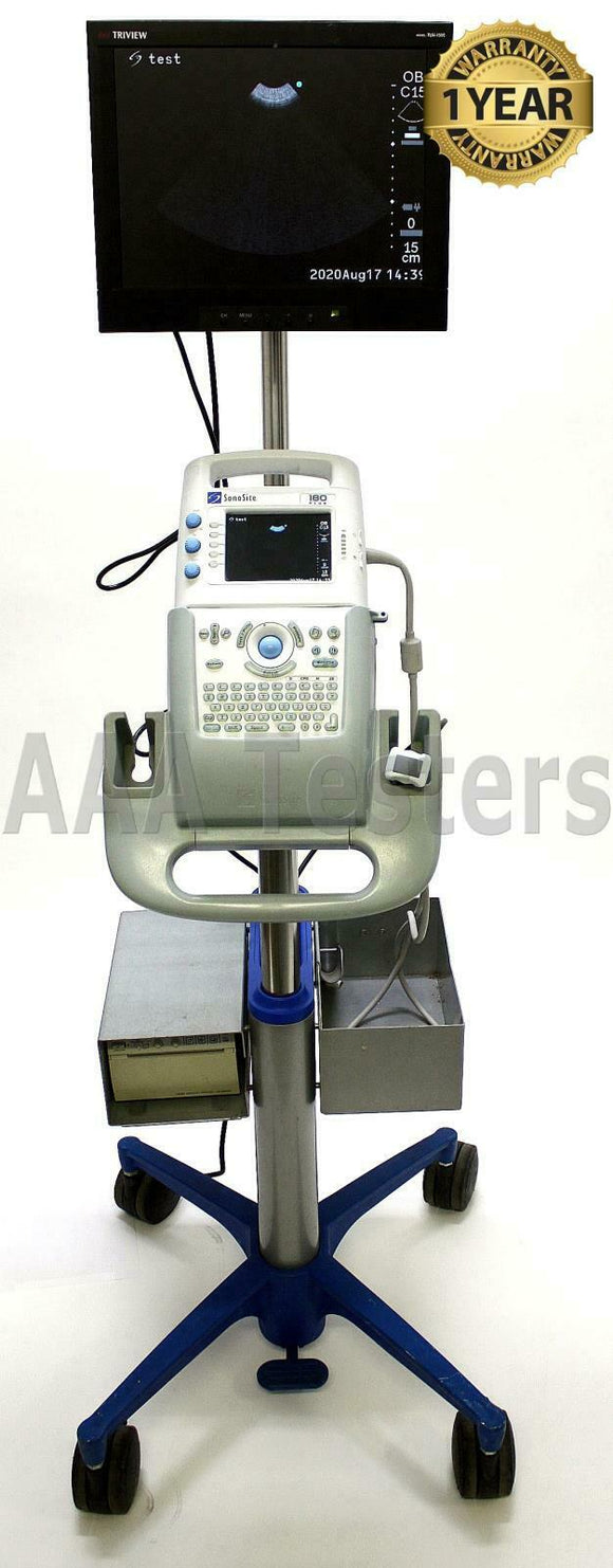 SonoSite 180 Plus Portable Ultrasound System w/ Cart Printer & Monitor C15E