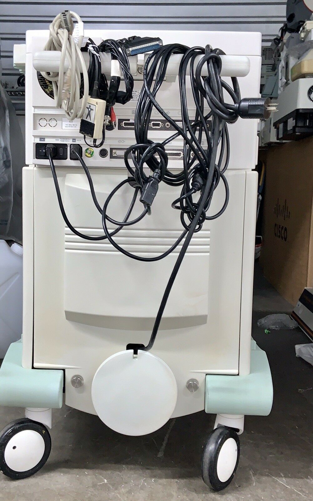 ESAOTE AU5 CARDIAC - VASCULAR ULTRASOUND W/2 PROBES, 2 FOOT PEDALS, & CONNECTORS DIAGNOSTIC ULTRASOUND MACHINES FOR SALE