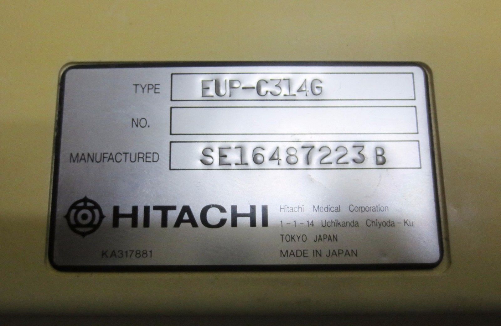 Hitachi EUP-C314G Convex Ultrasound probe EUP-C314 Astro EUB-6000 eidos EUB-525 DIAGNOSTIC ULTRASOUND MACHINES FOR SALE