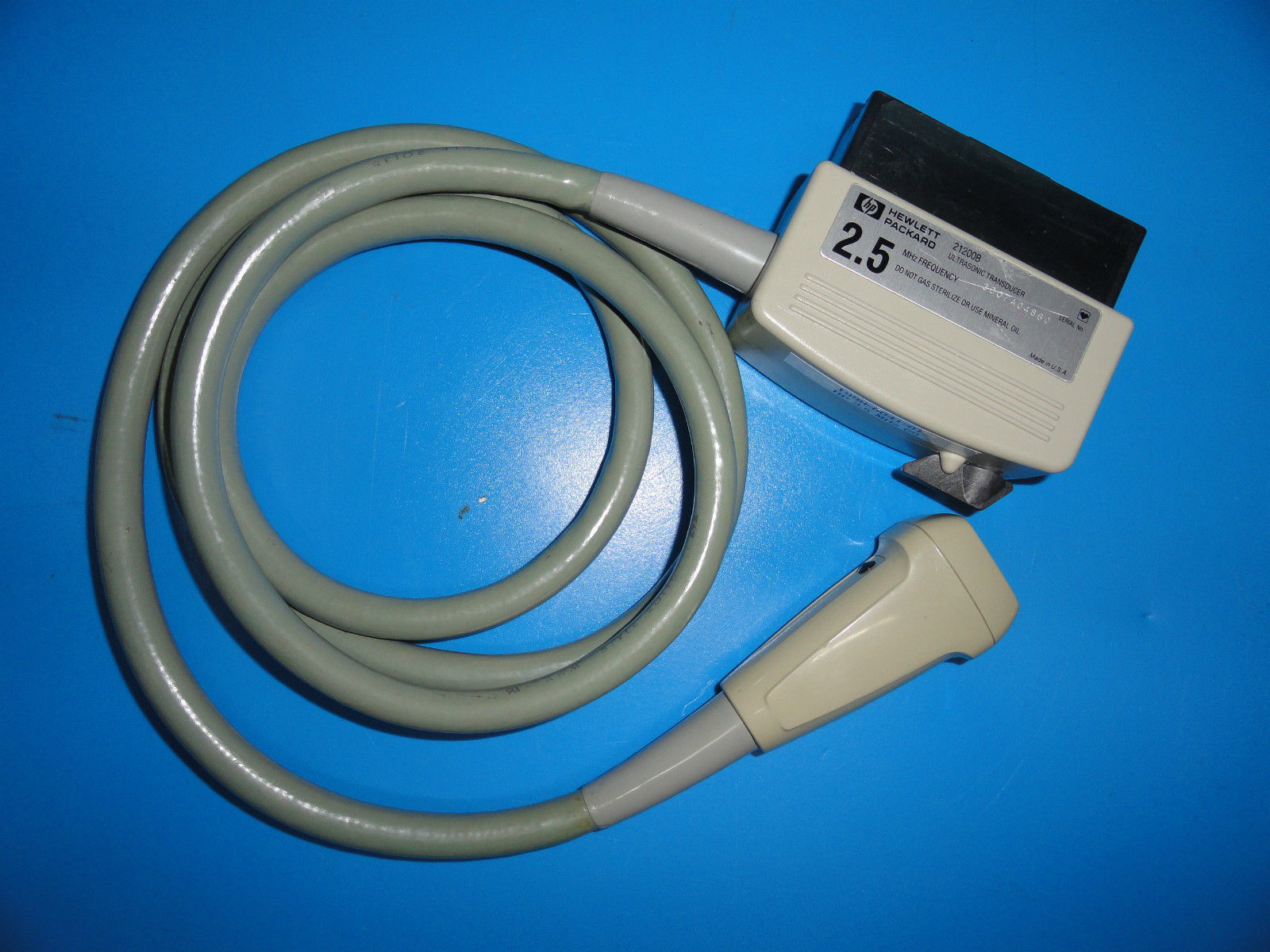 HP 21200B 2.5 MHz P/N 21200-68100 Phased Array Adult Cardiac Probe (3520 & 3526) DIAGNOSTIC ULTRASOUND MACHINES FOR SALE