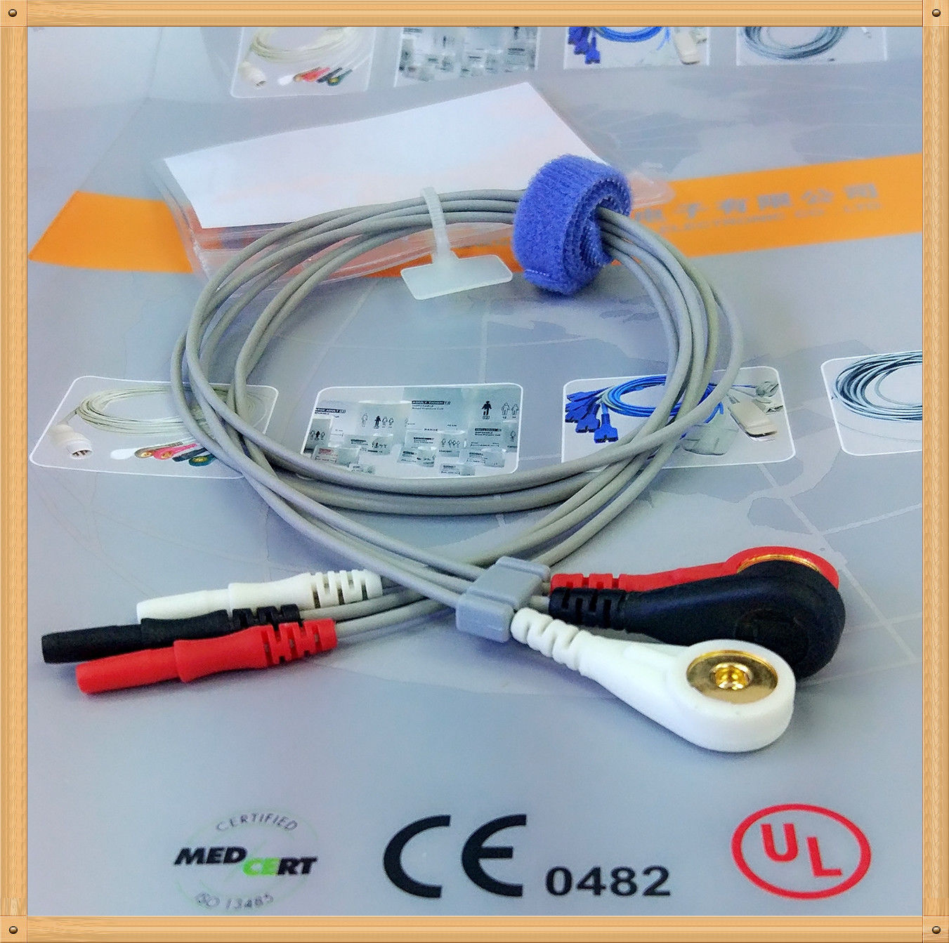 Din Style Safety ECG Leadwires 3 Leads,Grabber,AHA,L=0.7M DIAGNOSTIC ULTRASOUND MACHINES FOR SALE