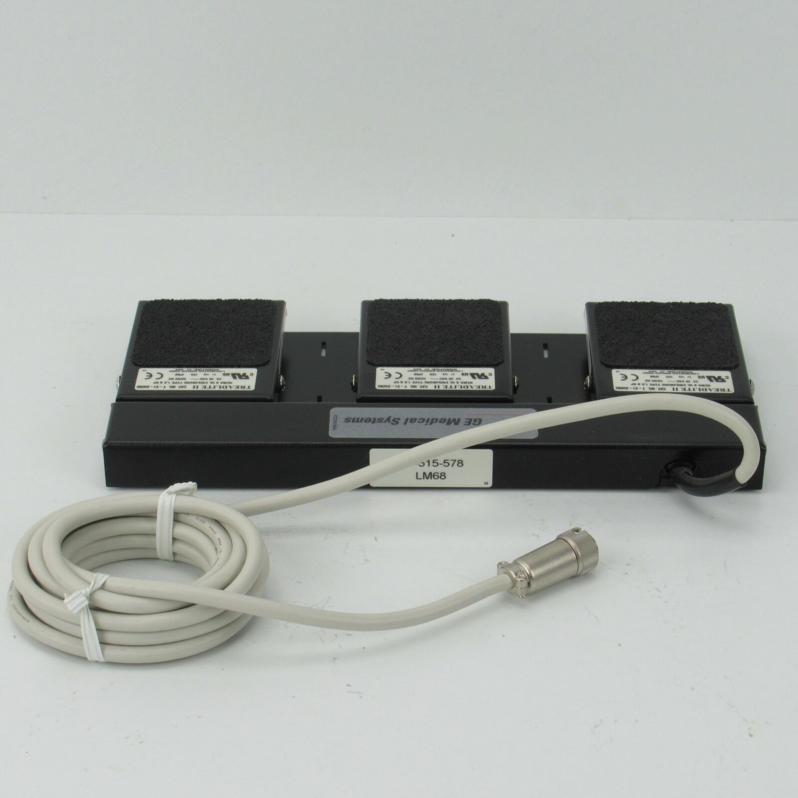 GE VIVID 7 3-PEDAL ULTRASOUND FOOTSWITCH FOR VIVID 7- FB200952 - H45101BA DIAGNOSTIC ULTRASOUND MACHINES FOR SALE